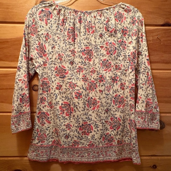 Ralph Lauren Cream Blouse with Smocked Details and Relaxed Fit - Picture 7 of 8